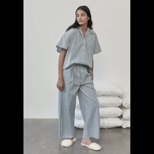 🆕 Deiji Studios Short Sleeve Button Up Sleep Set XS Plaid Gingham * Spring! *